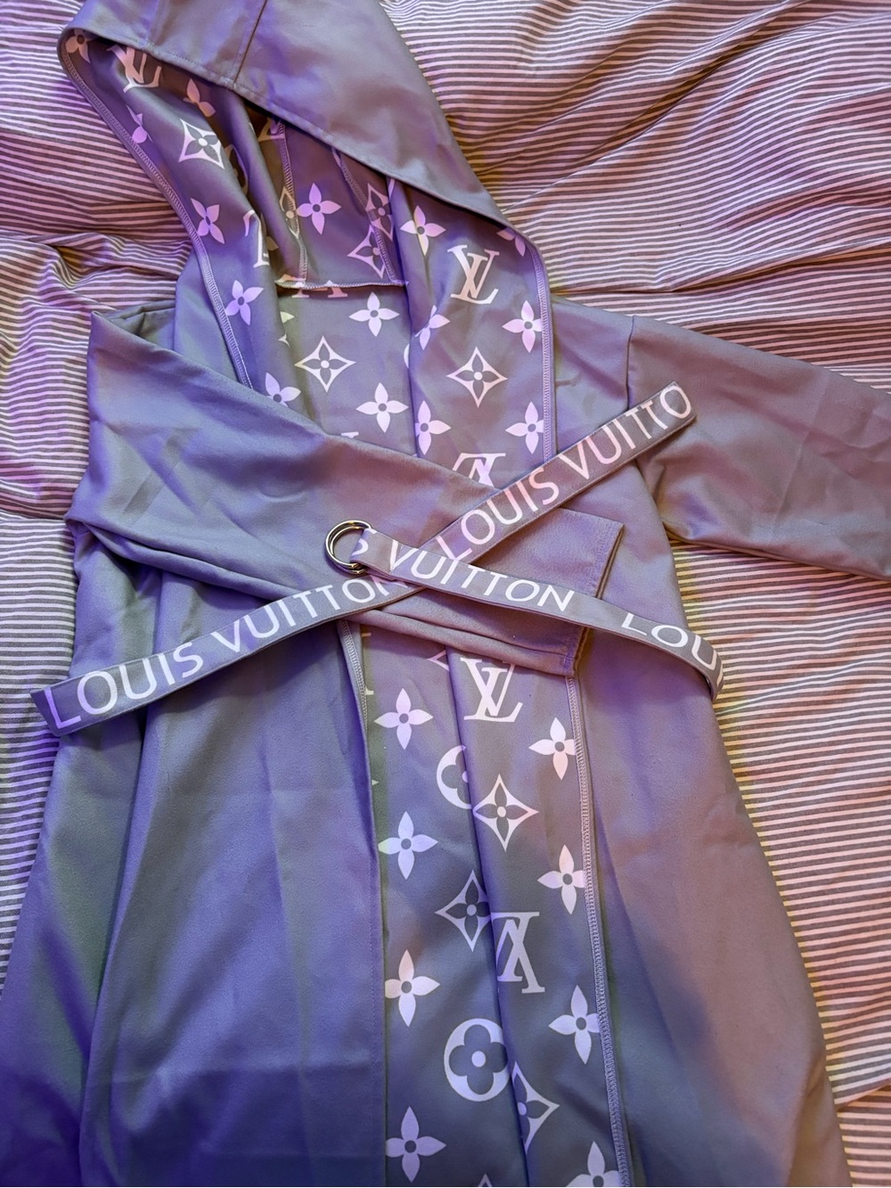 Louis Vuitton Lavender Monogram Hooded Trench Coat
